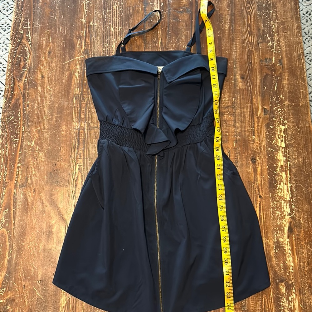 Zipper front spaghetti strap dress